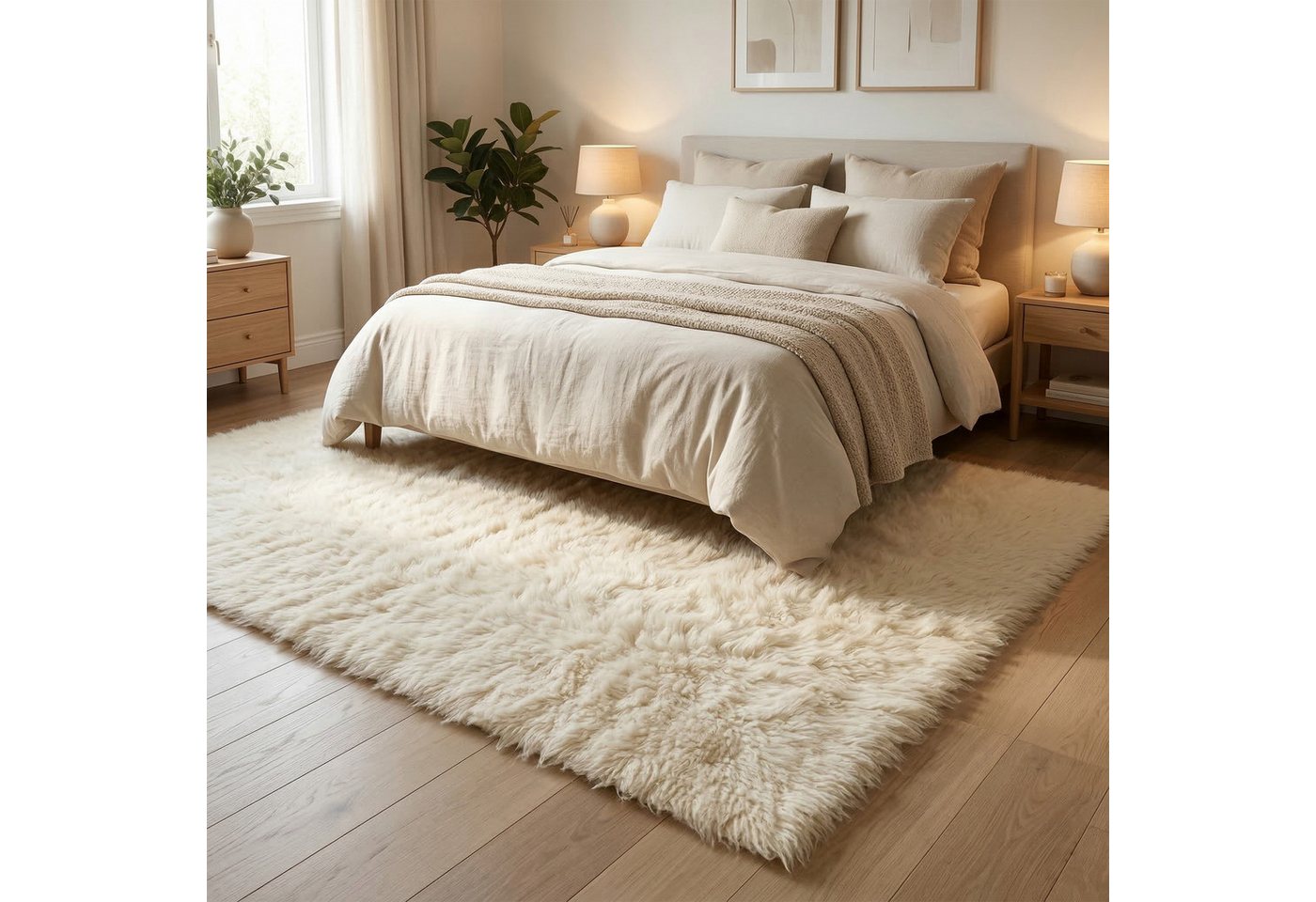 Pergamon Flokati-Teppich Natur Teppich Flokati Comfort, Rechteckig, Höhe: 50 mm
