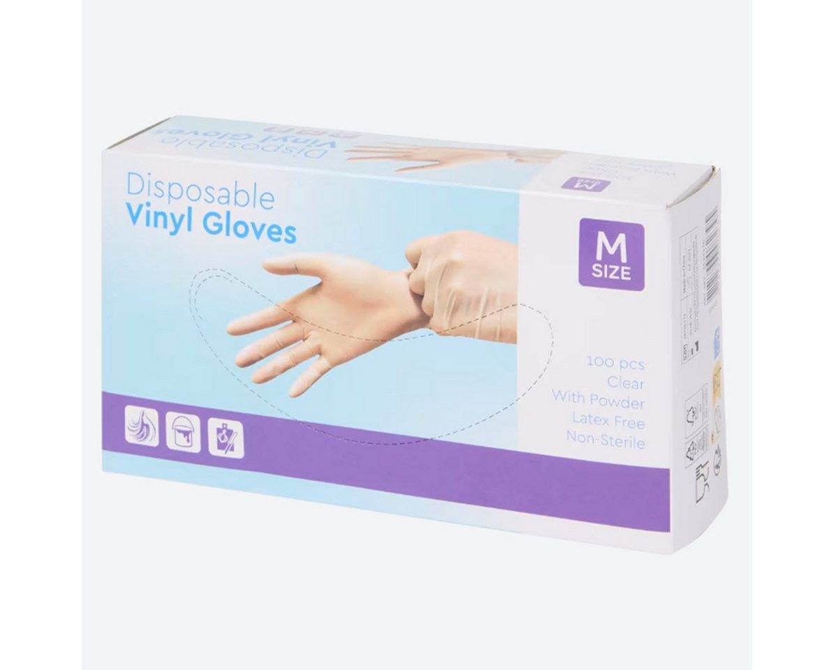 Spectrum Einweghandschuhe Vinyl-Handschuhe Einmalhandschuhe 100 Stück (100-St)