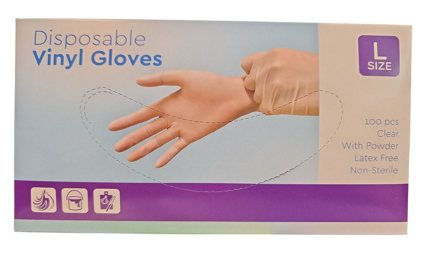 Spectrum Einweghandschuhe Vinyl-Handschuhe Einmalhandschuhe 100 Stück (100-St) Bild 2