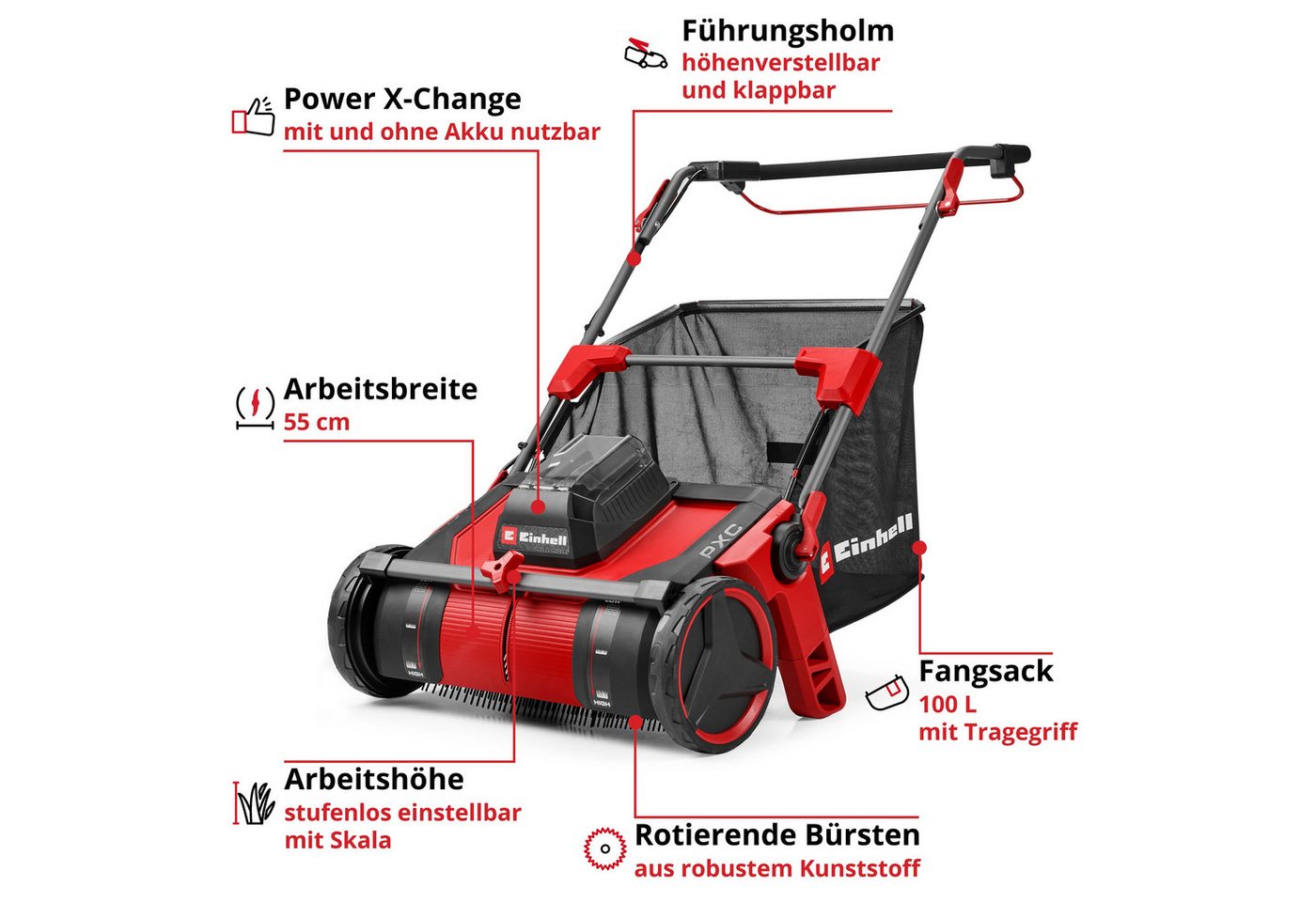 Einhell Akku-Laubsauger GE-GC 18/55 Li E-Solo Bild 5