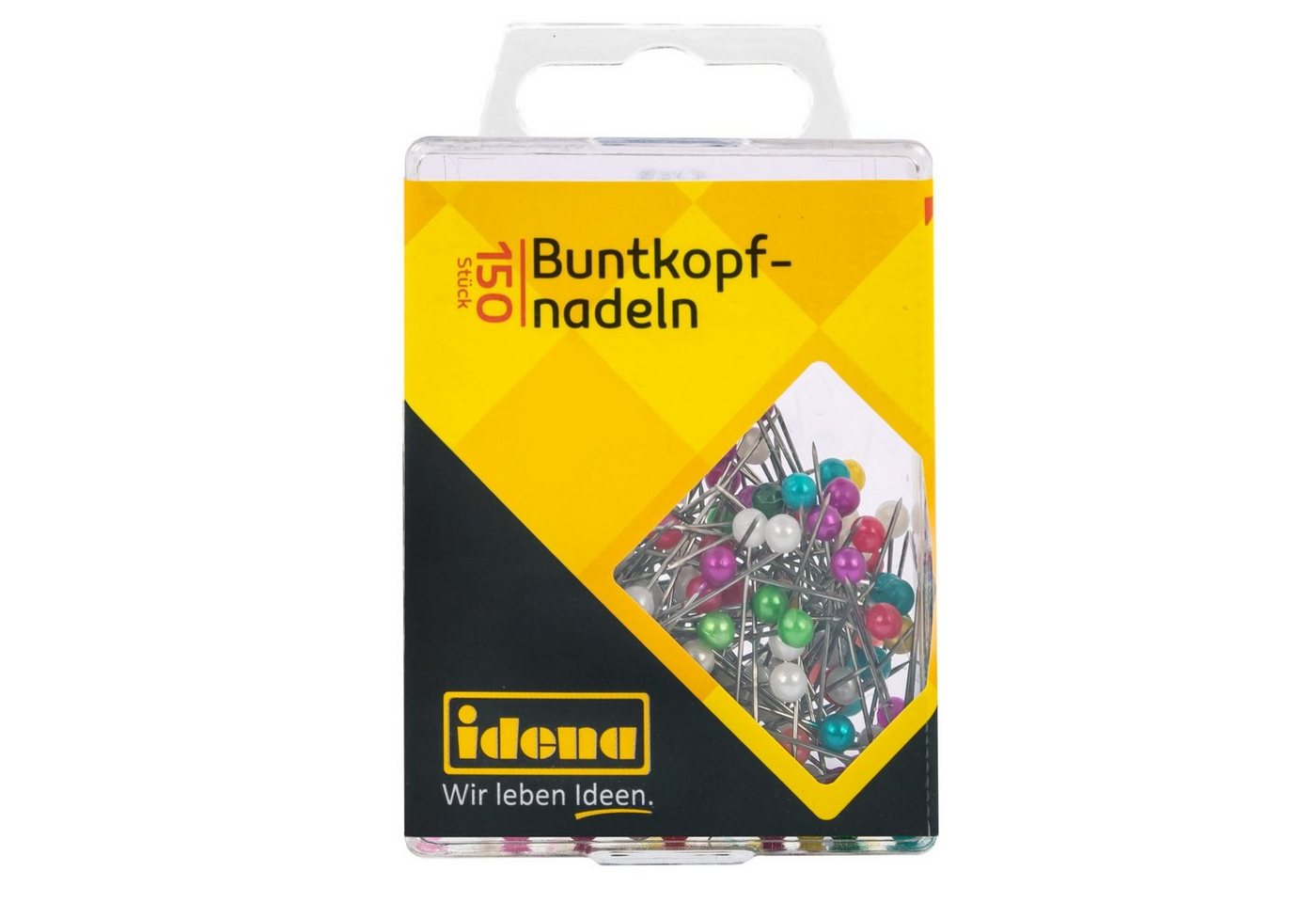 Idena Stecknadeln Idena Buntkopfnadeln mehrfarbig 150 Stück Hängebox Bild 5