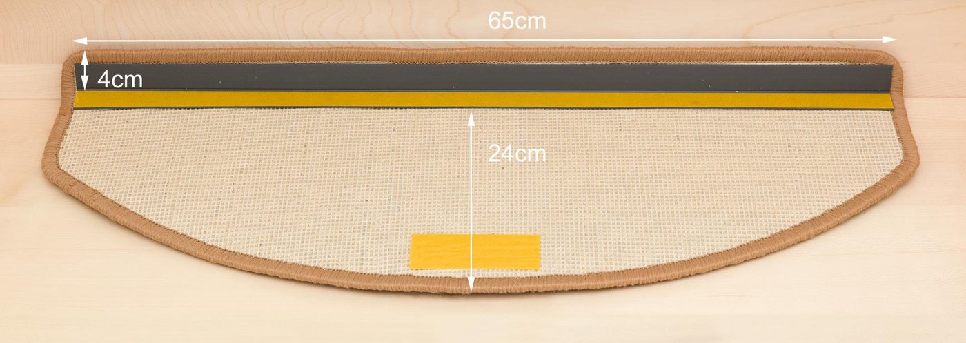 Metzker® Stufenmatte Stufenmatten Shaggy Venus Halbrund Einzeln und SparSet's, Halbrund, Höhe: 22 mm, 1 Stück - Hellgrün
