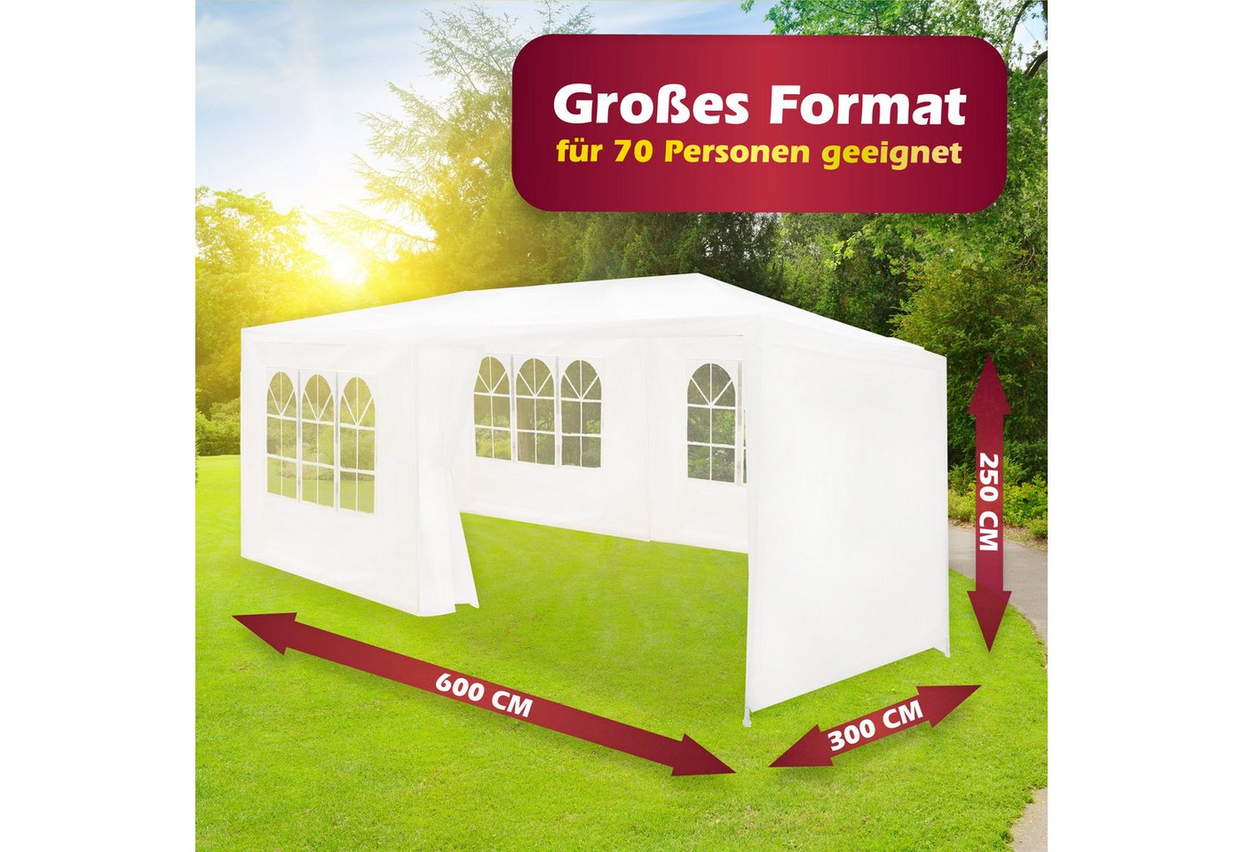 Lifetime Partyzelt Lifetime Garden Pavillon 3x6 M – Partyzelt mit Seitenwänden