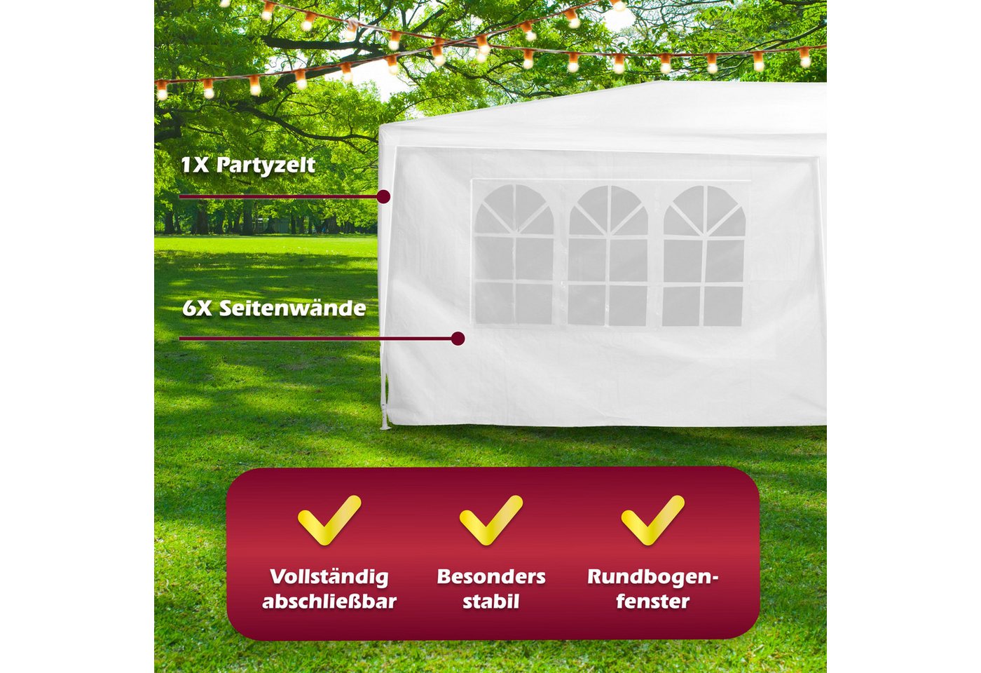 Lifetime Partyzelt Lifetime Garden Pavillon 3x6 M – Partyzelt mit Seitenwänden Bild 4