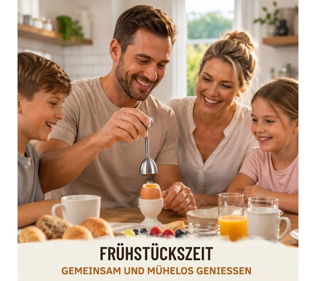 Topanbieter999 Eierköpfer rostfreier Edelstahl, sauberer Schalenschnitt, Federmechanismus, (1 Stück Eierköpfer), Spülmaschinengeeignet, Langlebig, für Haushalt und Gastronomie Bild 3