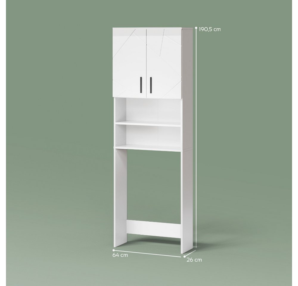 Livinity® Waschmaschinenumbauschrank Ronco, Weiß Hochglanz, 64 x 190.5 cm (1-St) Bild 4