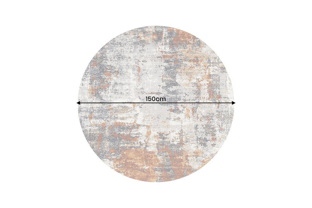 riess-ambiente Designteppich MODERN ART 150cm beige/grau/kupfer - Polyester, Kurzflor, Indoor, rund, rund, Höhe: 0.7 mm, Matte mit kunstvollem Muster - ideal für minimalistische Einrichtung Bild 5