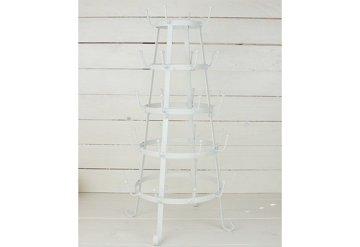 Macosa Home Küchenregal Tassenbaum Tassenständer Küchendeko Landhaus weiß vintage, 1-tlg., Abtropfständer Kaffeetassen Tassenorganizer Aufbewahrungsständer