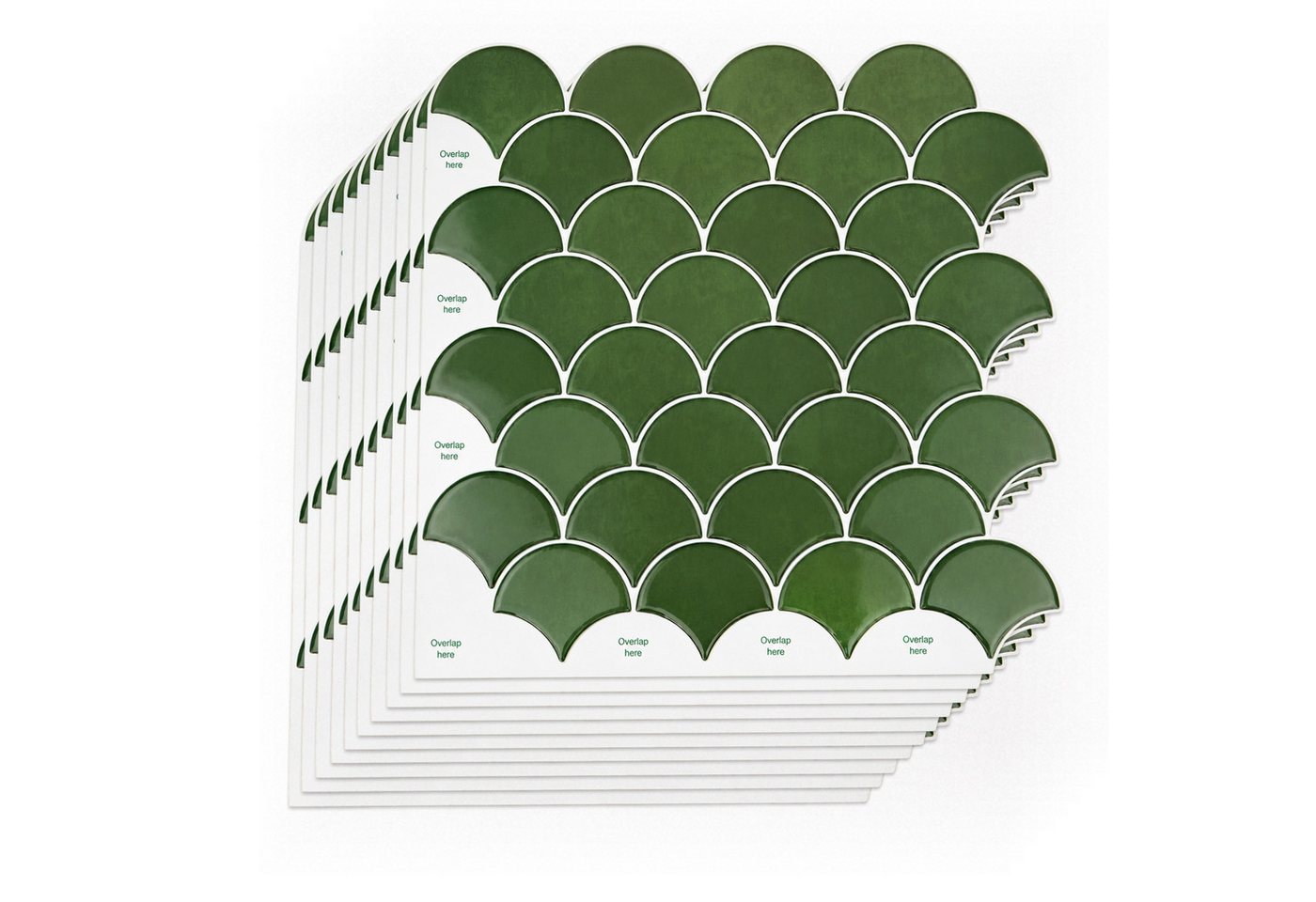 Youyijia Fliesenaufkleber Selbstklebende Wandfliesen Fischschuppen, 3D Fliesenaufkleber Küche (10 St) Bild 2