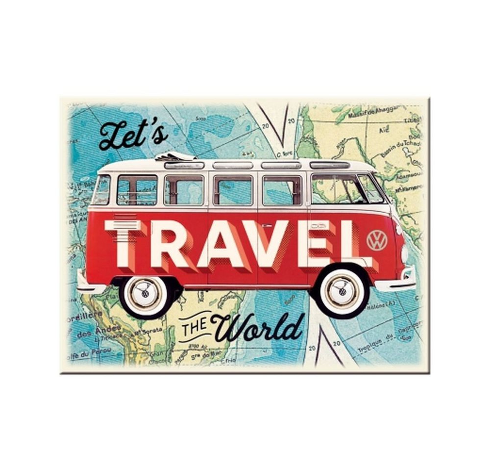 Nostalgic-Art Magnet Magnet 6 x 8 cm - VW Bulli - Let's Travel The World Bild 3
