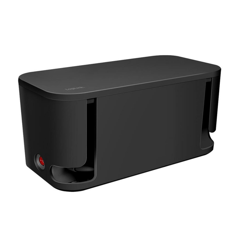 LogiLink Kabelbox LPS281U mit 5-fach-Steckdosenleiste, 3x USB, 285 x 145 x 13 mm, Kabelmanagement Box, Mehrfachsteckdose USB, 3600 W, Alltag, Schwarz Bild 2