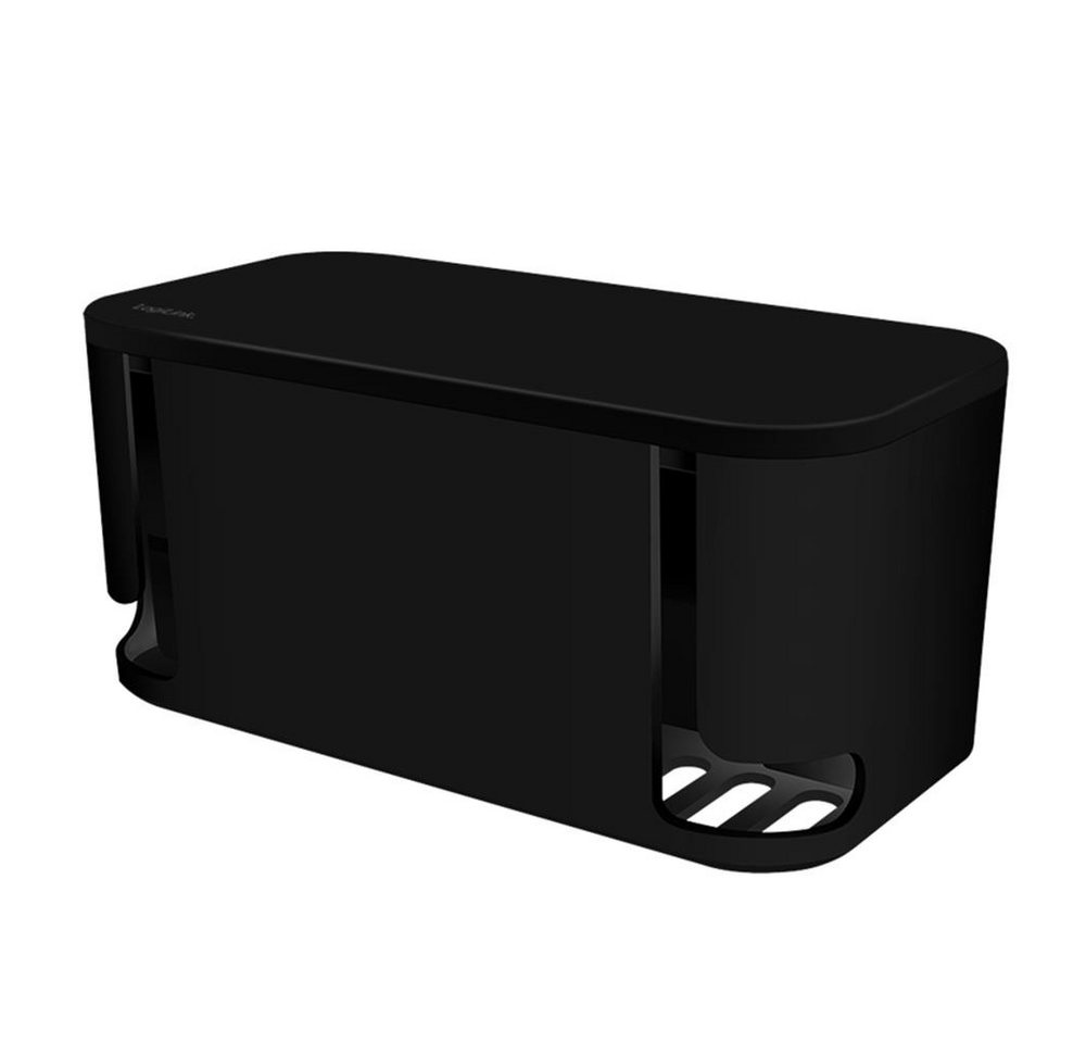 LogiLink Kabelbox LPS281U mit 5-fach-Steckdosenleiste, 3x USB, 285 x 145 x 13 mm, Kabelmanagement Box, Mehrfachsteckdose USB, 3600 W, Alltag, Schwarz Bild 3