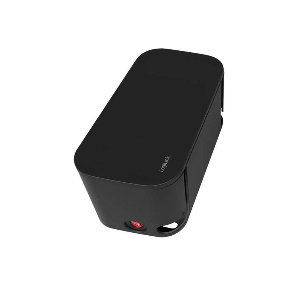 LogiLink Kabelbox LPS281U mit 5-fach-Steckdosenleiste, 3x USB, 285 x 145 x 13 mm, Kabelmanagement Box, Mehrfachsteckdose USB, 3600 W, Alltag, Schwarz Bild 5