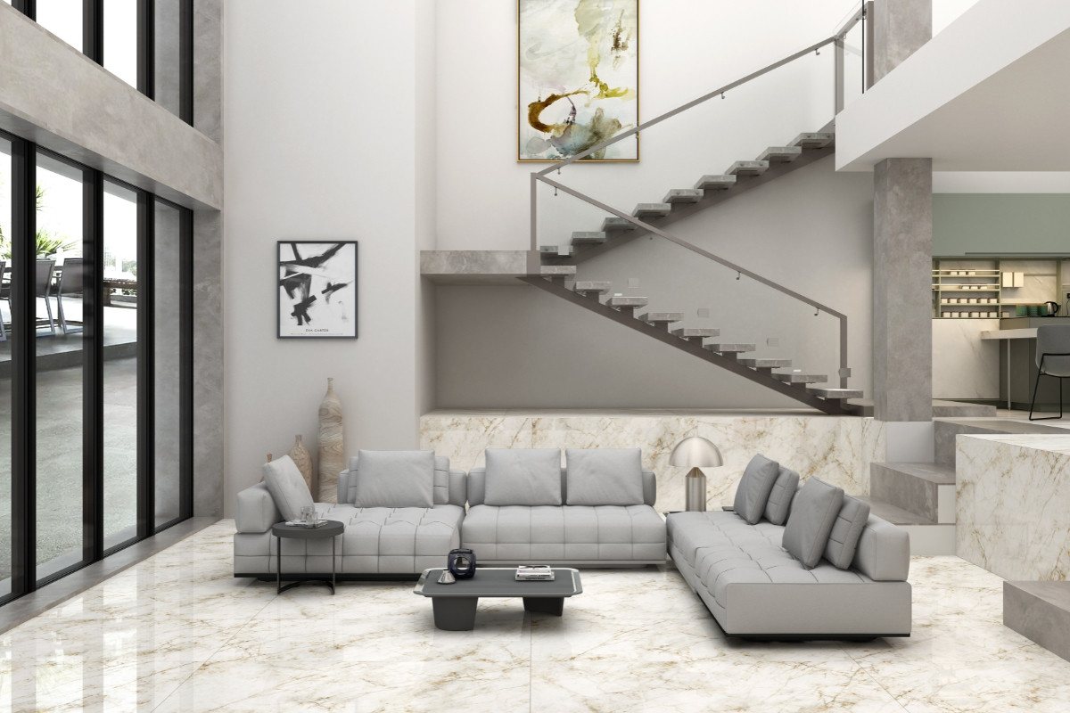 Wandfliese 1 Paket (1,44 m) Fliesen QUARTZ STONE (60 × 120 cm), poliert, beige, Küche Bad Flur Wandverkleidung Steinoptik creme beige Bild 3