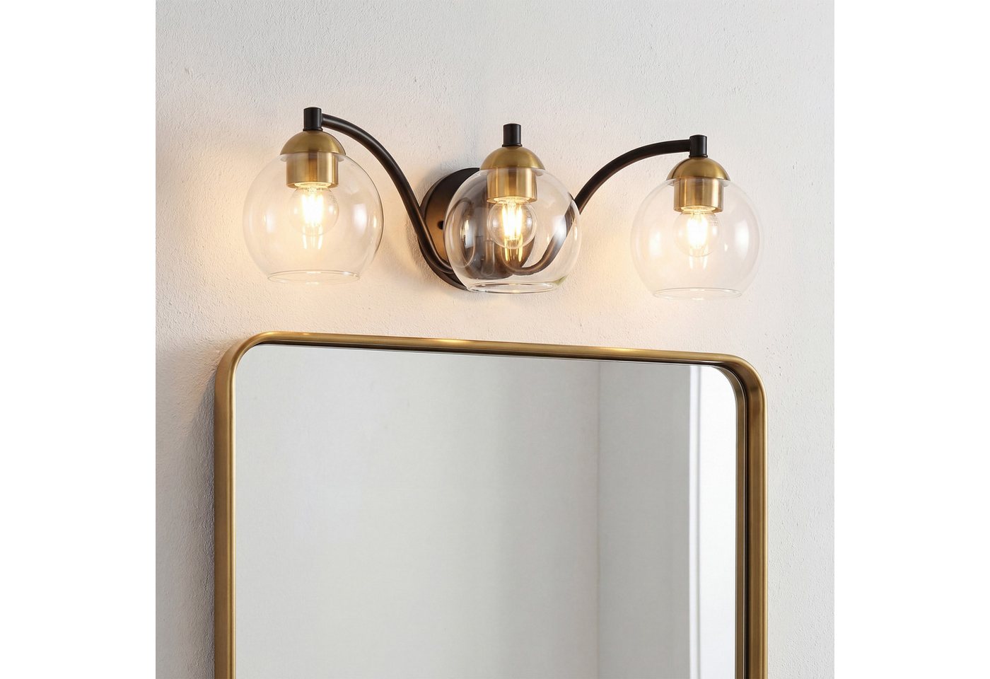 Tribesigns Wandleuchte Moderne Wandleuchte Badezimmer, 3-flammige Kugelglas Wandlampe,dimmbar Bild 4