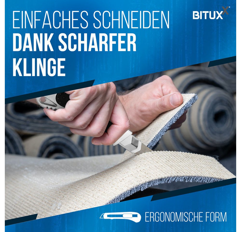Bituxx Cuttermesser Aluminium inkl. 50 Ersatzklingen, (Spar-Set, 55-tlg., Ms-15608)