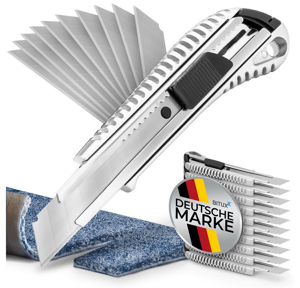 Bituxx Cuttermesser Aluminium inkl. 50 Ersatzklingen, (Spar-Set, 55-tlg., Ms-15608) Bild 2