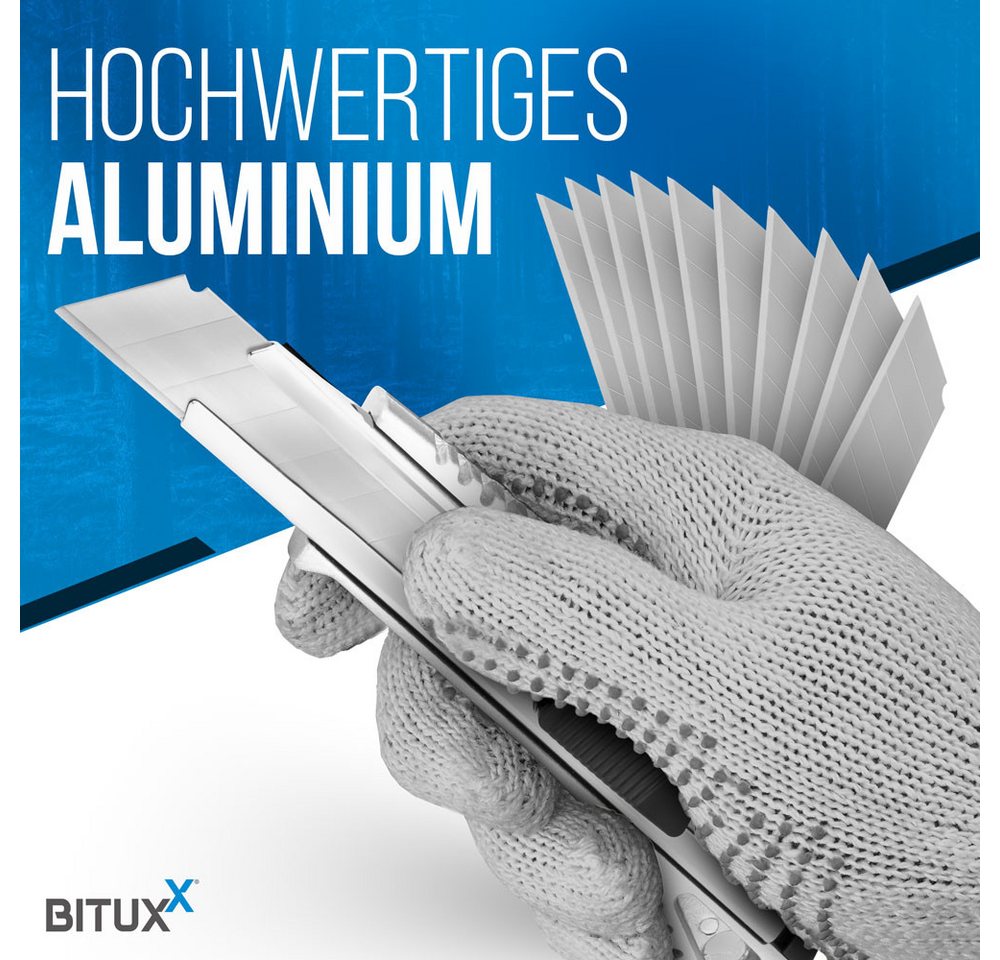 Bituxx Cuttermesser Aluminium inkl. 50 Ersatzklingen, (Spar-Set, 55-tlg., Ms-15608) Bild 4