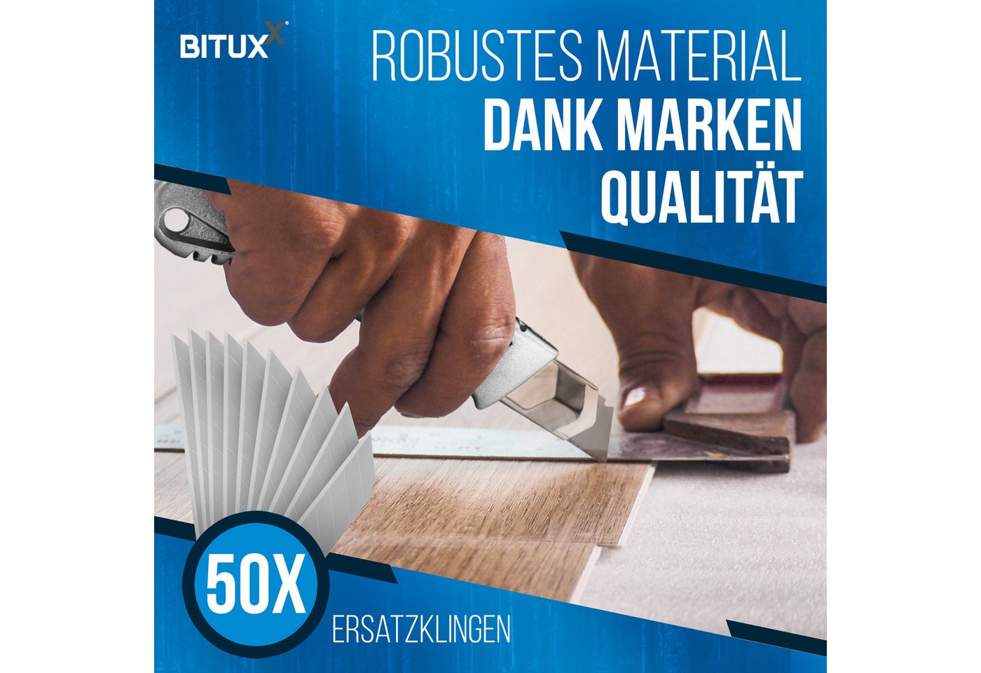 Bituxx Cuttermesser Aluminium inkl. 50 Ersatzklingen, (Spar-Set, 55-tlg., Ms-15608) Bild 5