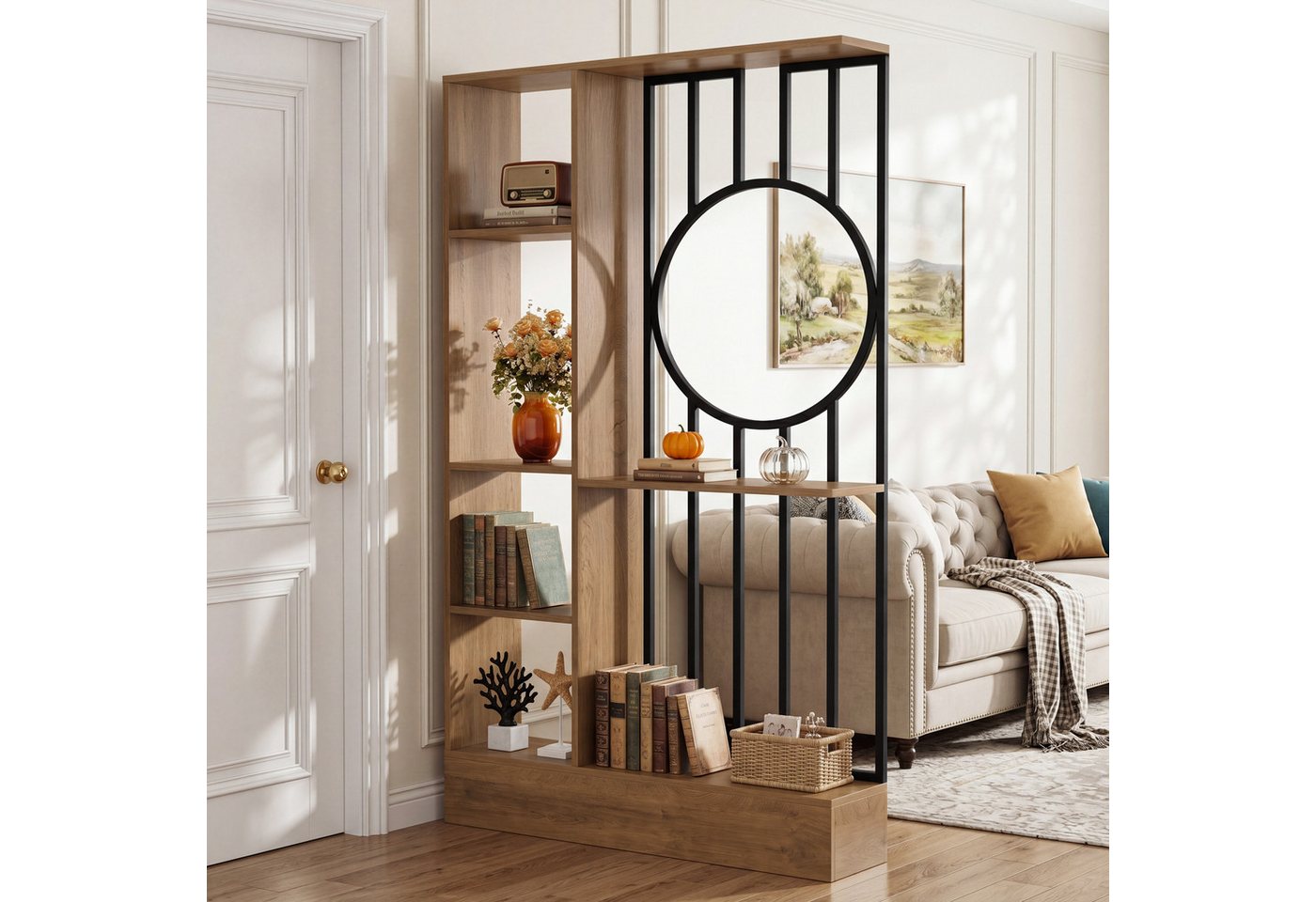 Tribesigns Raumteiler mit Regalen 180 cm, freistehender Raumtrenner mit Ablageflächen Bild 4