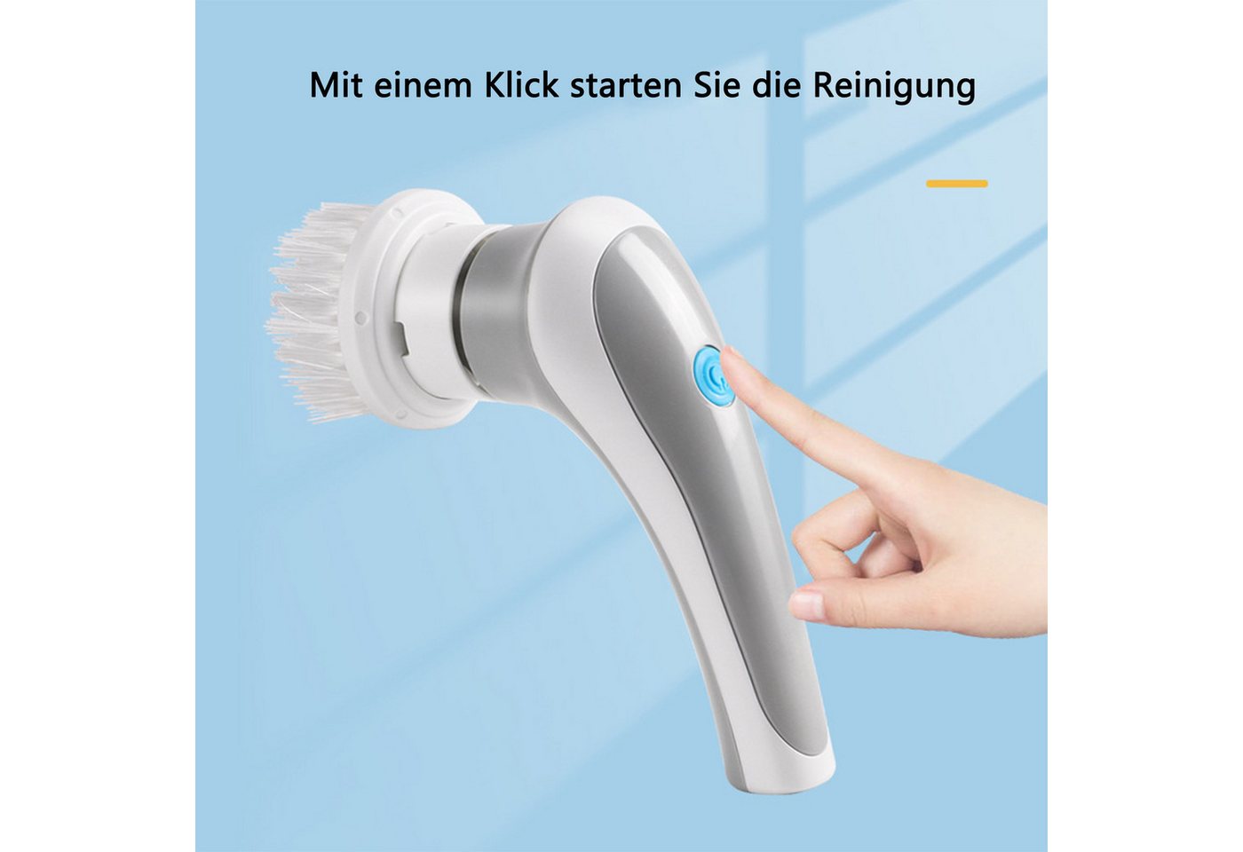 KINSI Elektro-Oberflächenbürste Elektrische Reinigungsbürste für die Küche - 6-in-1 Set, mit Aufsätzen für Backofen, Gemüse & hartnäckigen Schmutz Bild 2