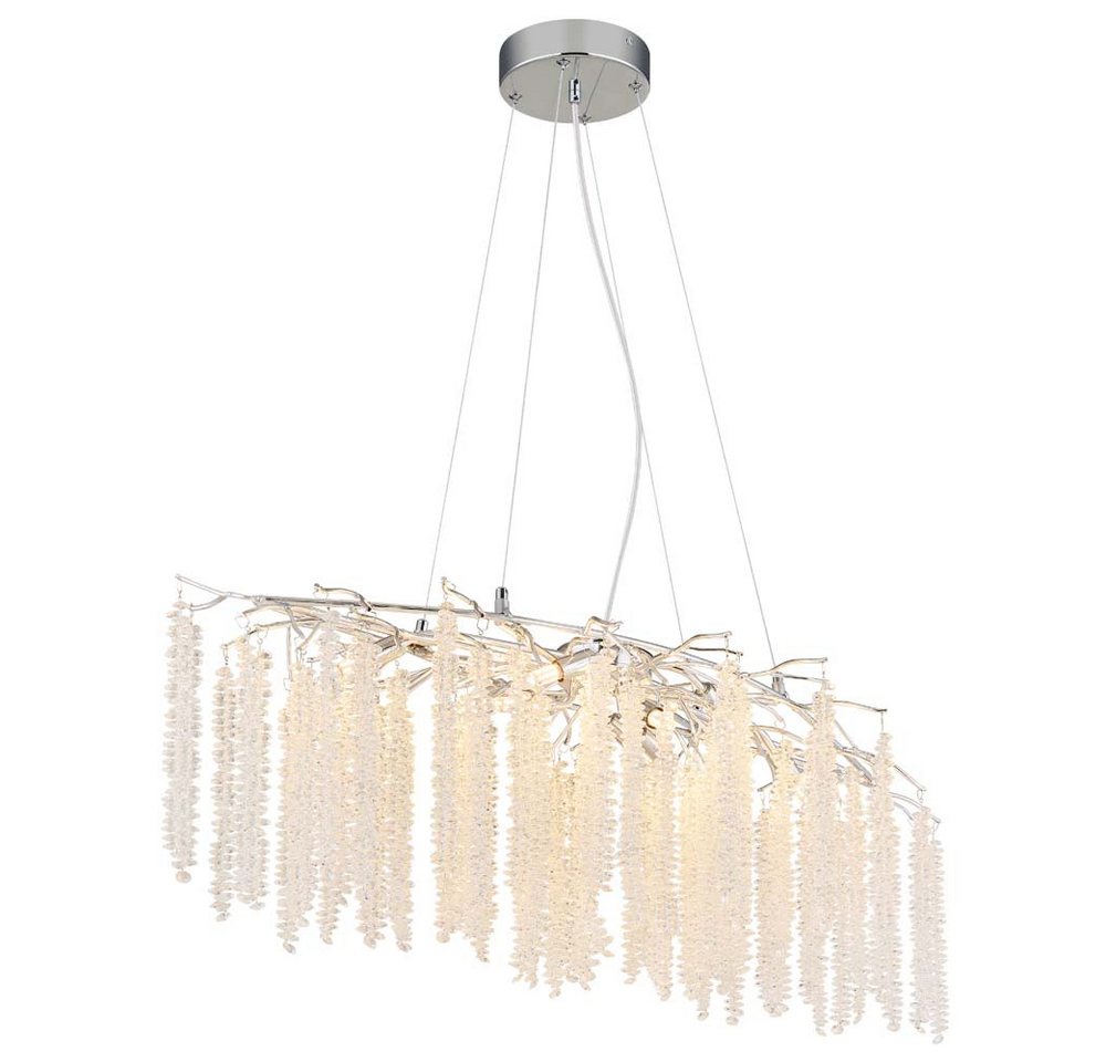 GLOBO LIGHTING Pendelleuchte, Leuchtmittel nicht inklusive, Luster Metall verchromt mit Kunststoffkristallen klar H120cm Bild 2