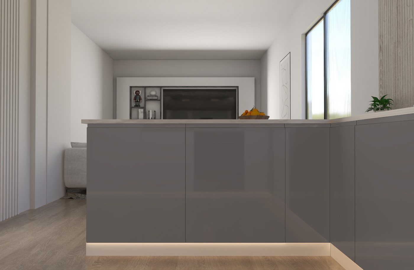 ROYAL24_MARKT Küchenzeile Velmora U-Form Küche KÜ-AS-010 – mit viel Stauraum und MDF-Fronten, (Komplett Set), Edles Material - Zeitlos - Elegant