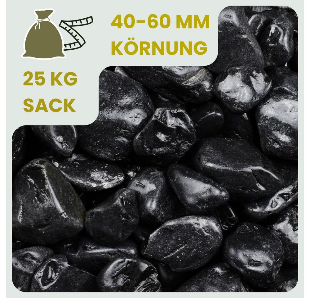 GarPet Dekokies Kieselsteine Garten 25Kg Zierkies Aquarium Kies Nero Ebano Marmorkies Bild 4