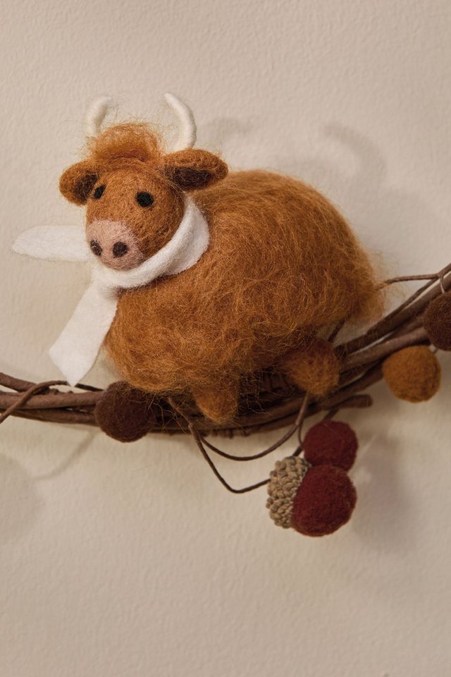 Next Dekokranz Herbstkranz aus Filz, Hochlandrind Hamish