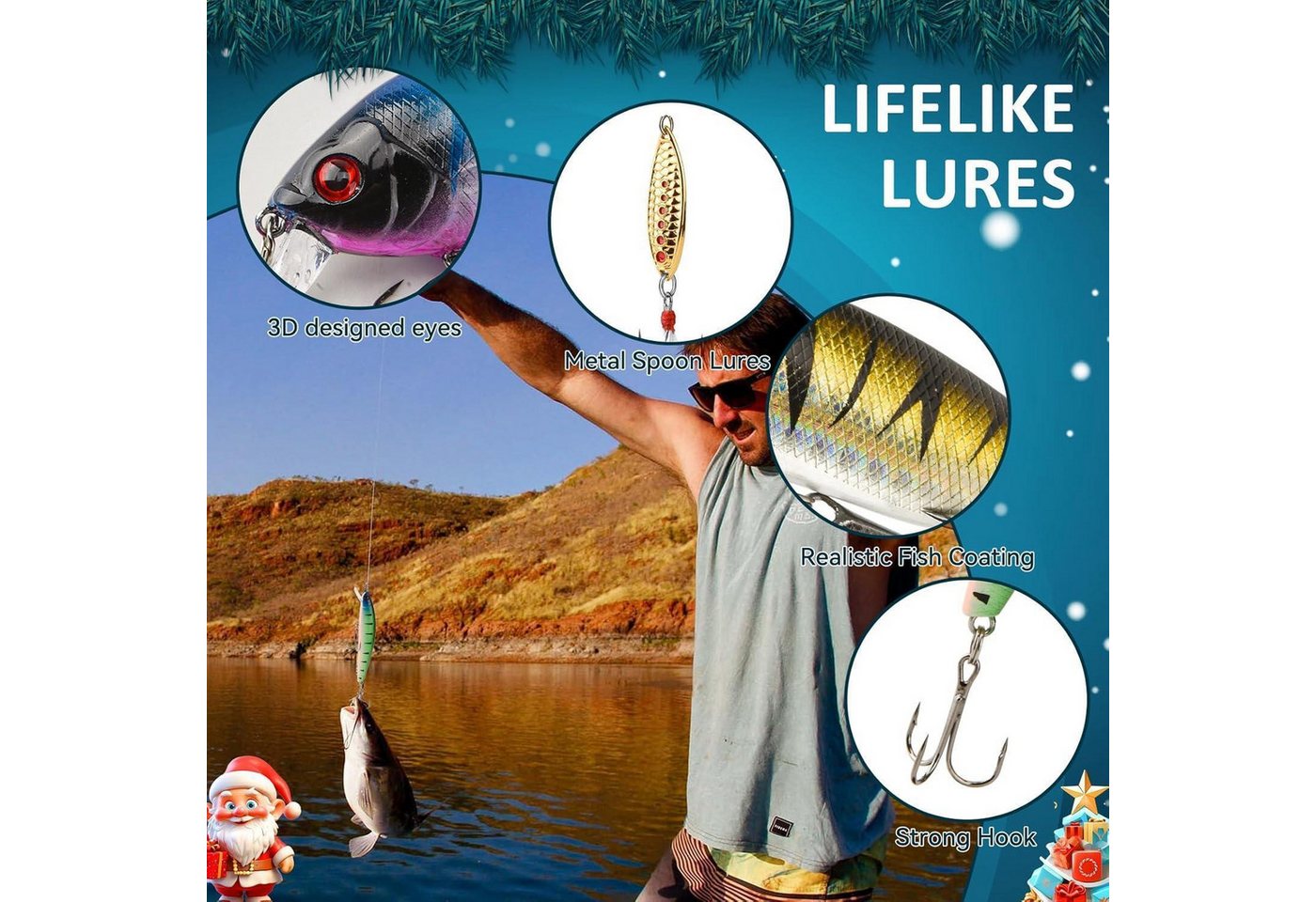 LuxusKollektion befüllbarer Adventskalender Adventskalender 2025 Angelzubehör 24 Köder Set für Angler Väter Jungen Bild 4