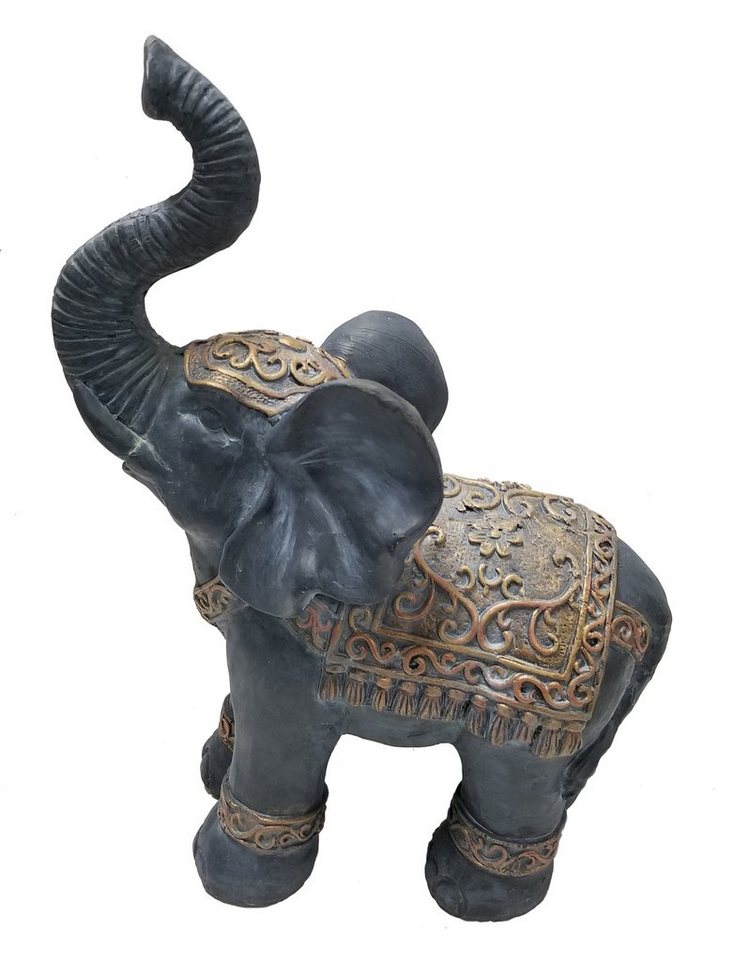 Dehner Gartenfigur Elefant, 51 x 37.5 x 18.5 cm, Magnesia, Exotischer, orientalischer Stil, für Innen und Außen Bild 2