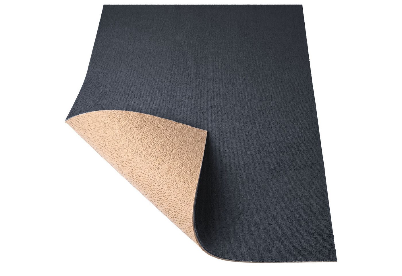 ANRO Badematte AquaComfort Meterware Mikrofaser Schlingen-Badläufer 60/90 cm Breite, Höhe 3 mm, rutschhemmender Rücken, Fußbodenheizung geeignet, zuschneidbar, schnelltrocknend, rutschhemmend, Fußbodenheizung geeignet., weich, trittschalldämmend, isolierend, zuschneidbar, saugstark, Polyester, Rechteckig, rutschhemmender Schaumrücken, Größe: 100x60cm Anthrazit