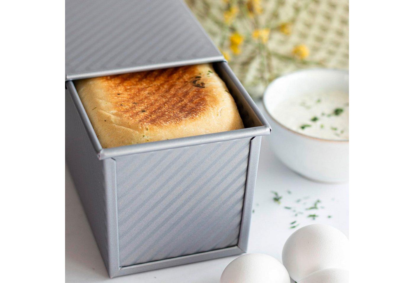 STÄDTER Brotbackform Städter Toastbrotform aus Metall mit Deckel ca. 22 x 12 x 11 cm Silber Bild 5