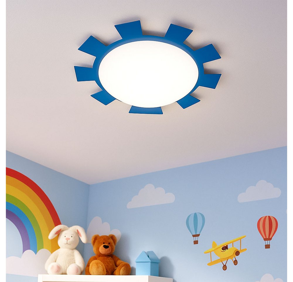 etc-shop Deckenleuchte, Leuchtmittel inklusive, Warmweiß, Farbwechsel, Kinderleuchte Deckenleuchte Wandlampe RGB LED Fernbedienung blau weiß Bild 3
