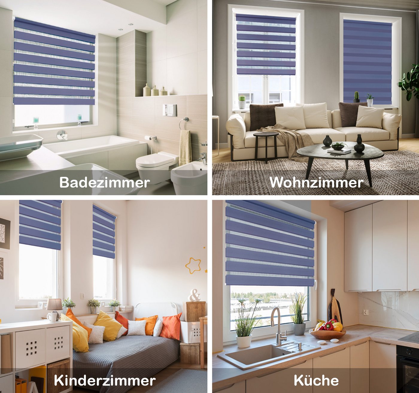 Doppelrollo Doppelrollo COLOUR, Flieder, 100x150cm, DomDeco, Klemmfix, Klemmbar, Kettenzug, ohne Bohren, Sicht- und Blendschutz