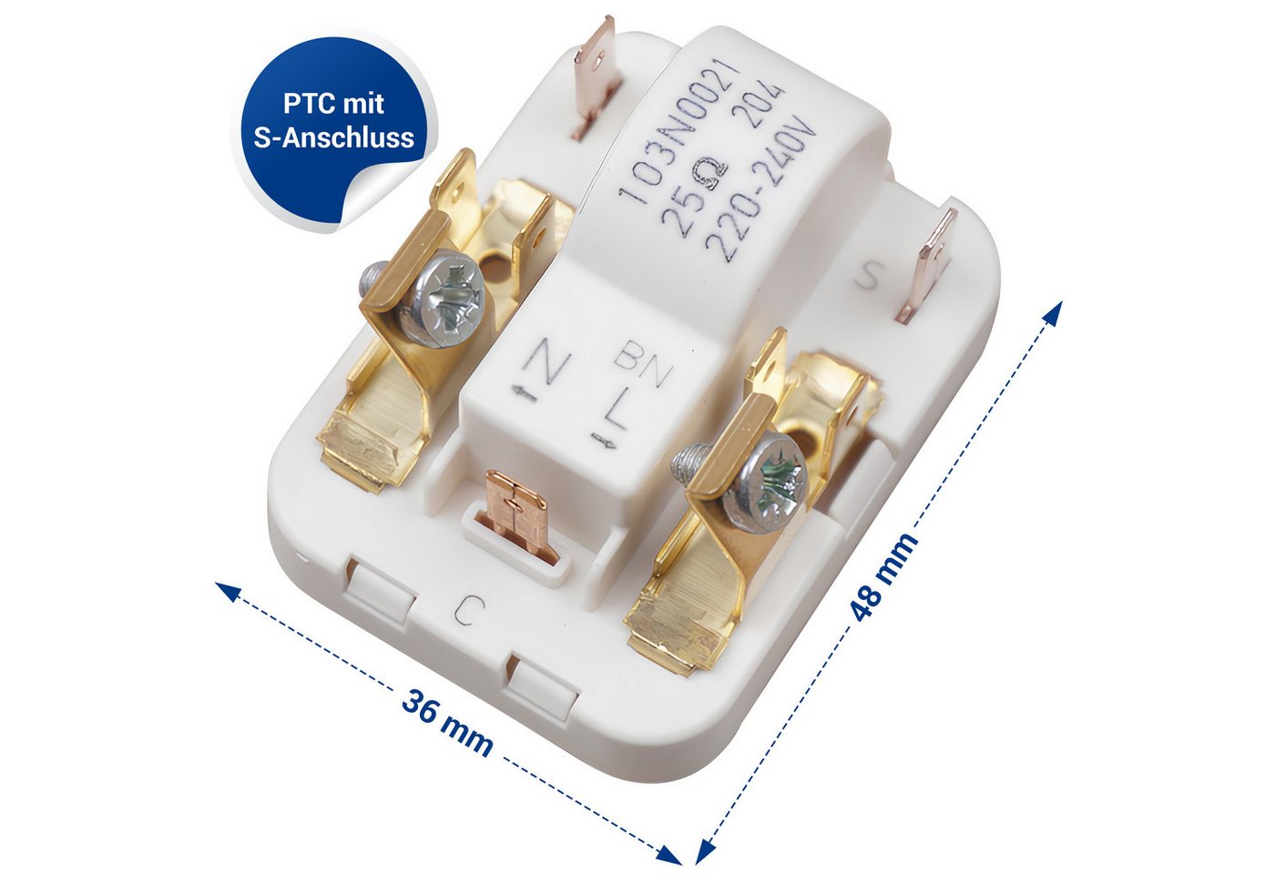 VIOKS Relais-Modul Anlassvorrichtung Ersatz für Danfoss 103N0021, 4,8 mm AMP für Kompressor Kühlschrank Gefrierschrank Bild 3