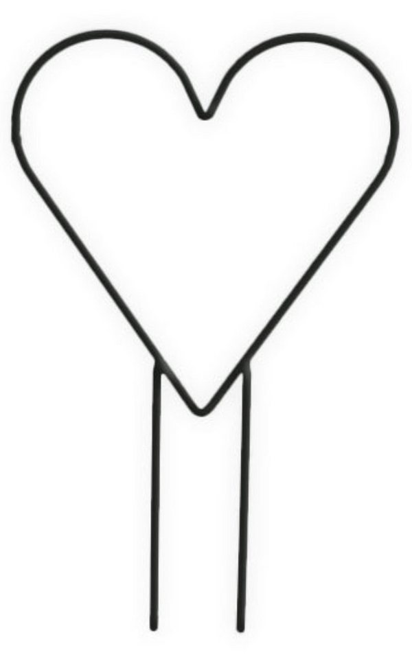 finehomegarden Gartenstecker Metall Herz Gartenstecker – 30 × H31 cm – Stablänge 15,5 cm schwarz (2-St) Deko Herz aus Metall für Garten & Blumentöpfe