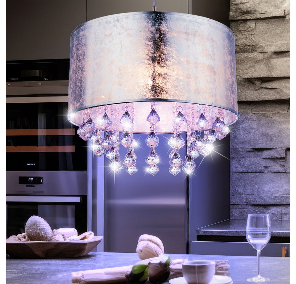 GLOBO LIGHTING LED Pendelleuchte, Leuchtmittel inklusive, Warmweiß, Farbwechsel, Deckenlampe Hängeleuchte Kristalllampe Kronleuchter LED