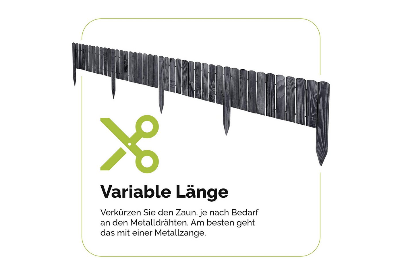 Garronda Rasenkante Beeteinfassung Holz Rollzaun Flexibler Rollborder Länge: 2m GD-0046, LxH: 2x8 cm Bild 5
