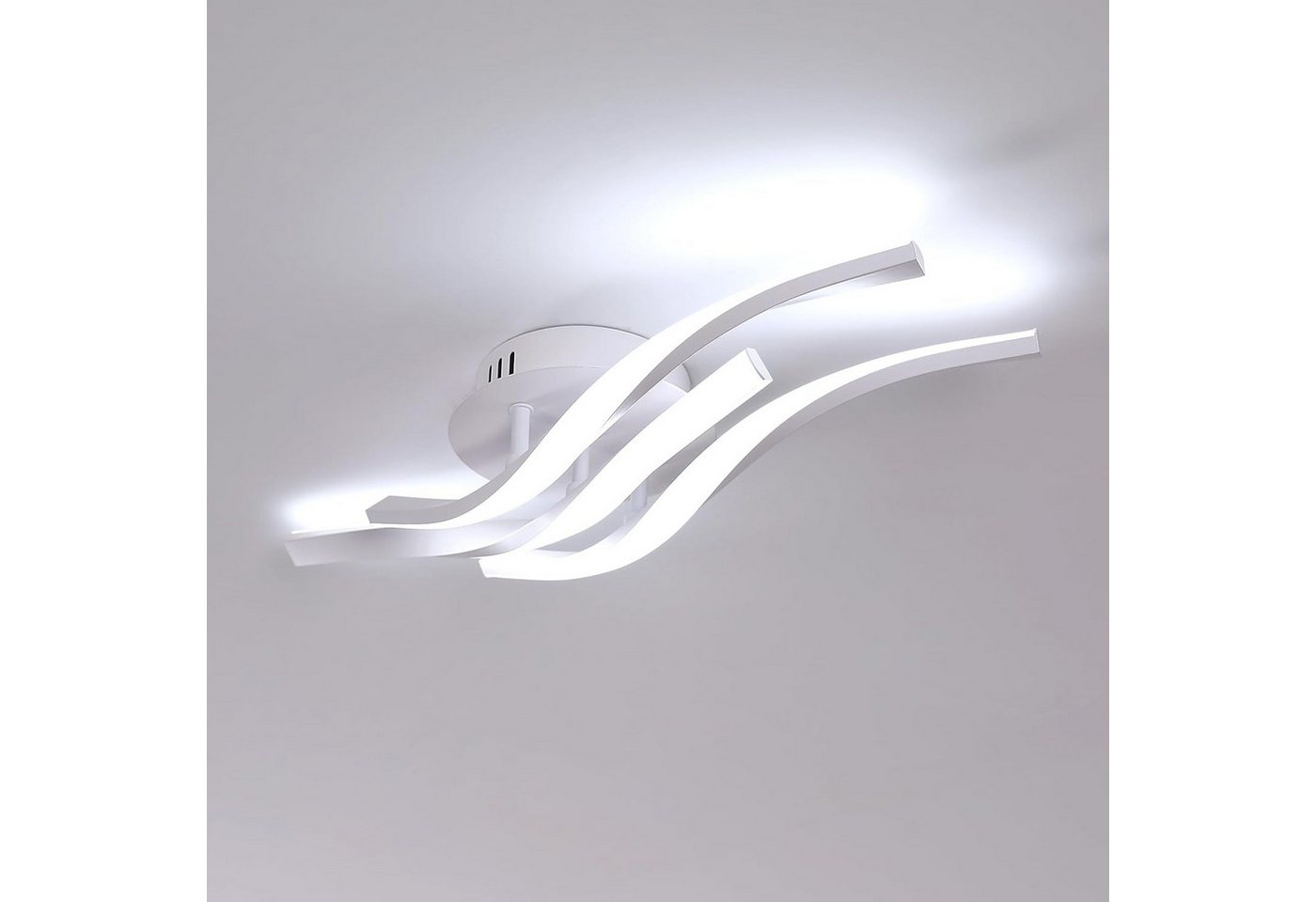 Riserva Deckenleuchten LED Deckenleuchte 24W Weiß Modern 3-line Design Aluminium, LED wechselbar