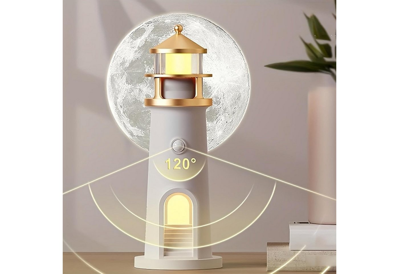 VEKROBOT Nachtlicht Leuchtturm Projektor Bluetooth Fernbedienung Nachtlicht Stimmungslicht, Mondlicht-Projektionslampe – Leuchtturm-Design Bild 2