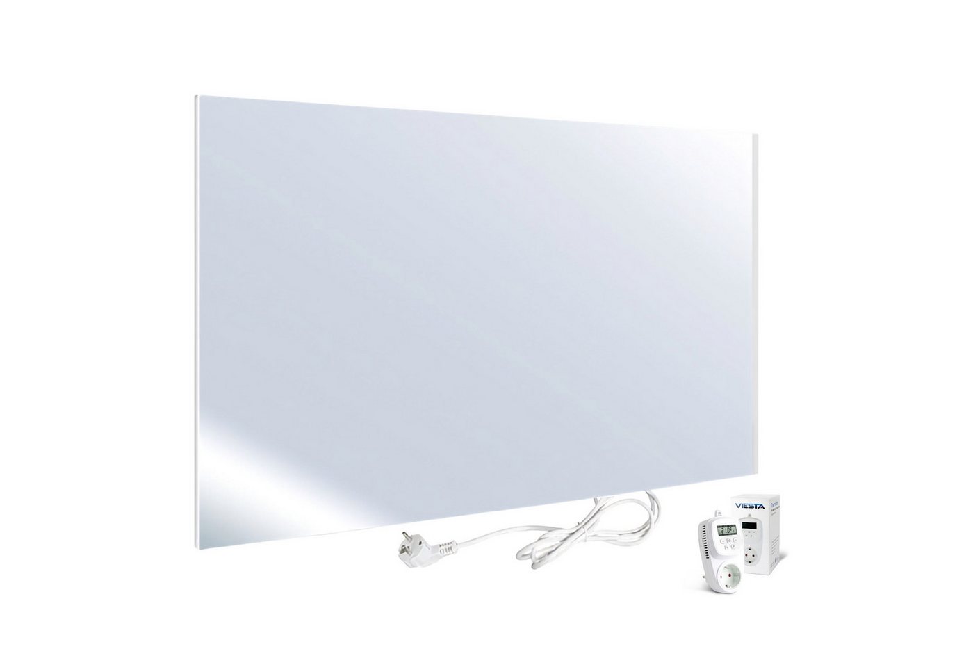 UMBRELLA Infrarotheizung Spiegel 450 W mit Thermostat TH12 – Carbon-Crystal – 2-in-1 Design, Flache Wandheizung mit Spiegelglas Bild 5