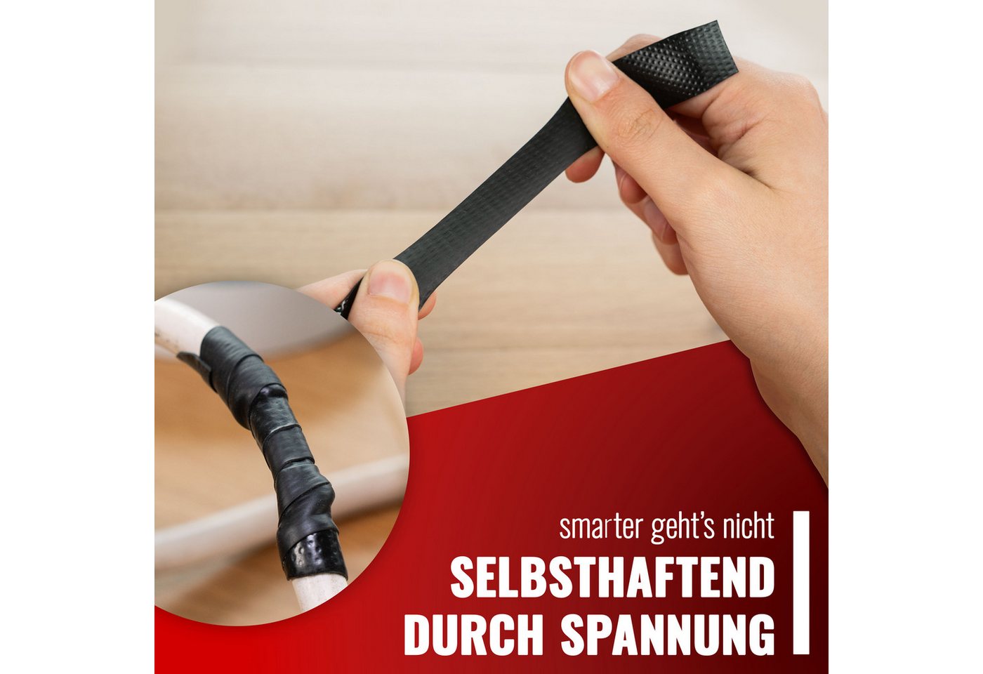 Poppstar Dichtband Premium selbstverschweißendes Isolierband bis zu 69kV (1-St) universales Dichtungsband für Elektro, Luft & Wasser Bild 4