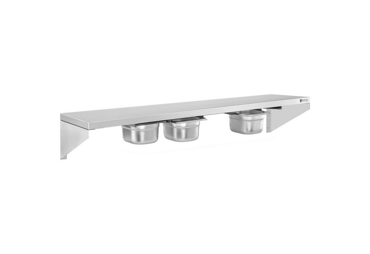 Royal Catering Hängeregal 120 cm 1/6 GN Wandbord Edelstahlregal Gewürzregal Gewürzbord Edelstahl Bild 5