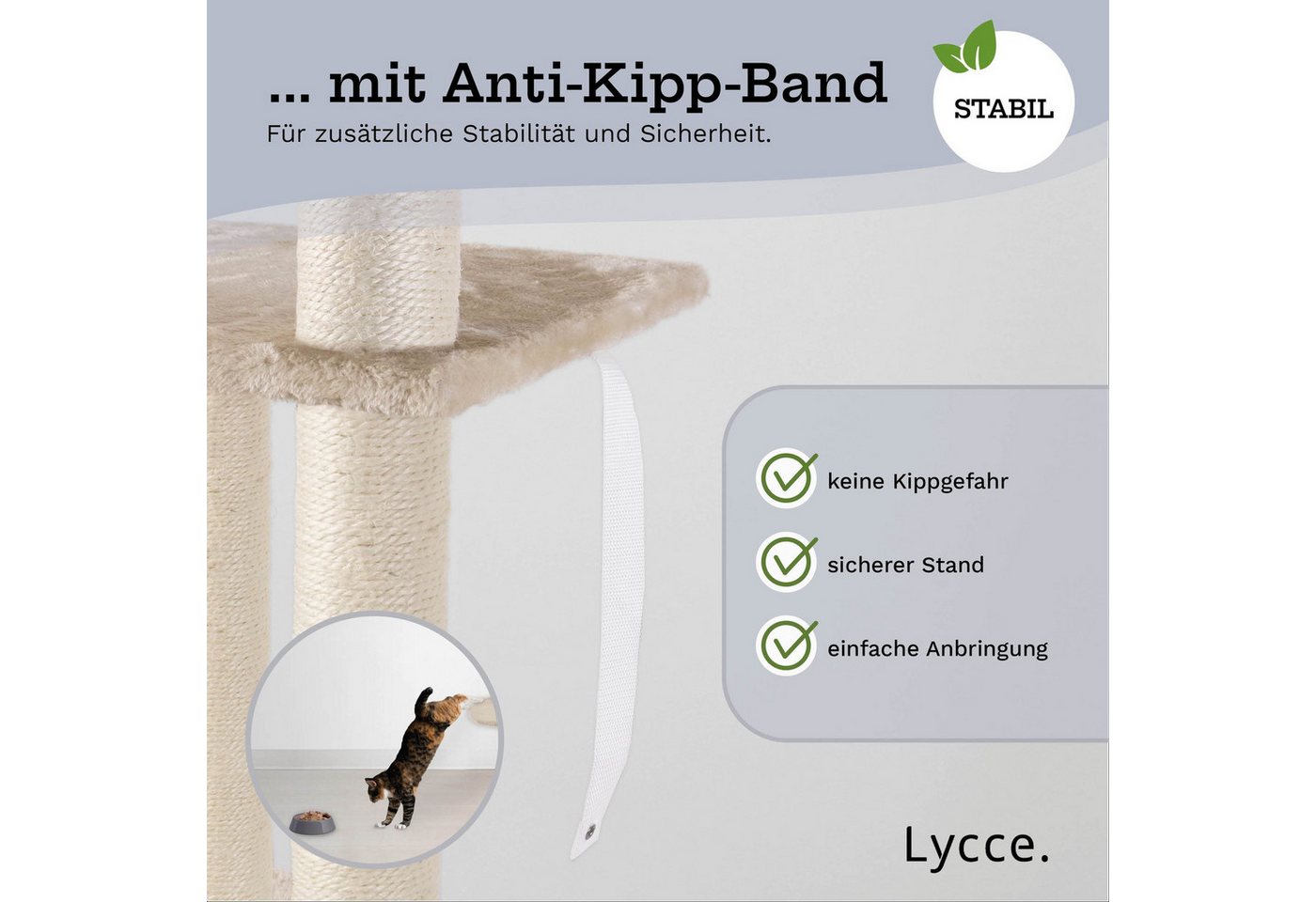 Lycce Kratzbaum Lycce Katzenbaum TOWER Kratzbaum deckenhoch Sisal Plüsch