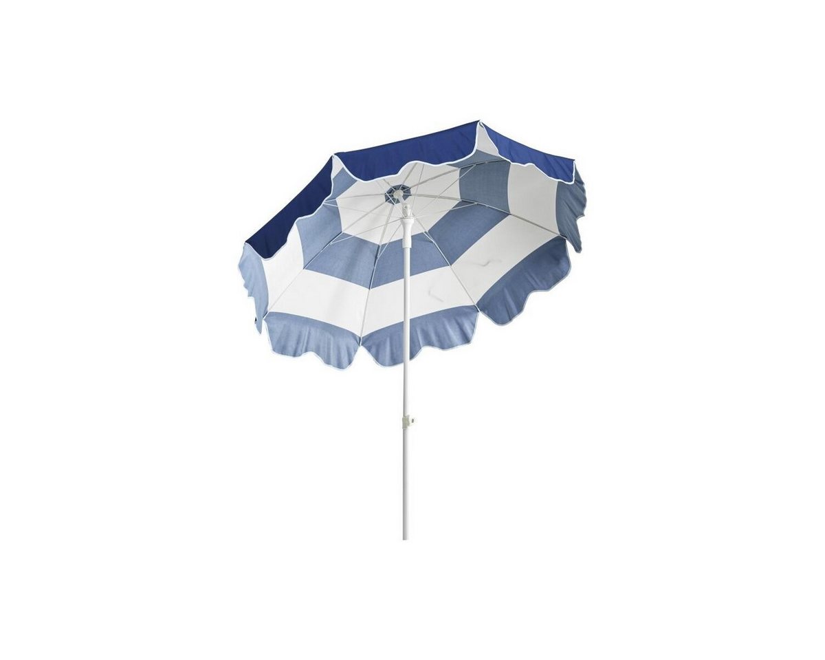 Brafab Sonnenschirm Follina Ø 180 cm, Blau / Weiß, LxB: 180x180 cm, Der Schirm ist neigbar