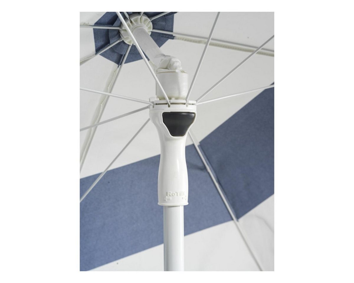 Brafab Sonnenschirm Follina Ø 180 cm, Blau / Weiß, LxB: 180x180 cm, Der Schirm ist neigbar Bild 3