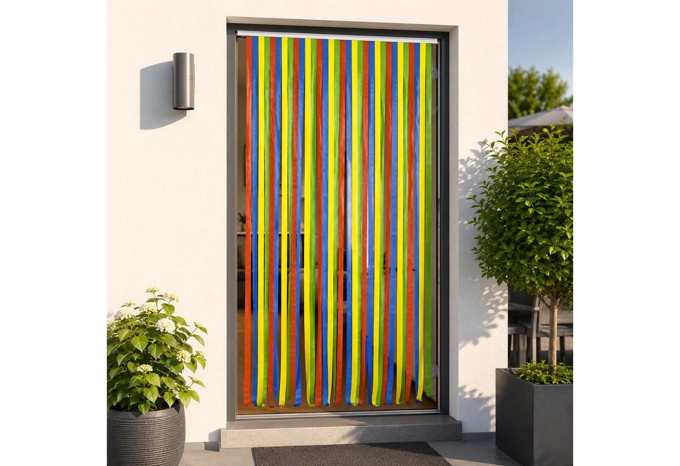 BURI Fliegengitter-Gewebe 2x Tür Streifenvorhang Insektenschutz 90x200cm Sichtschutz Kunststoff