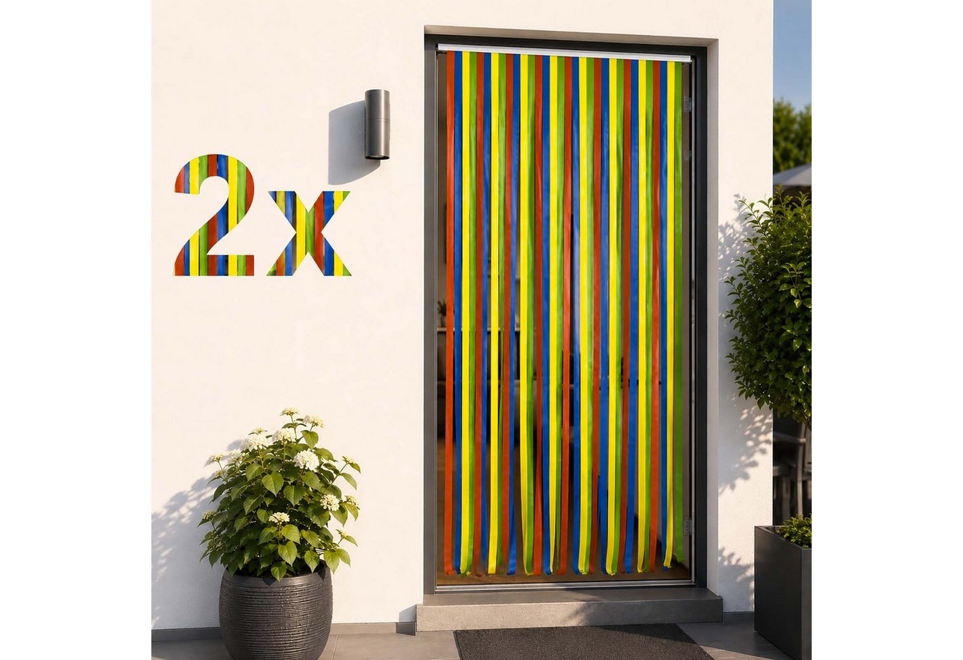 BURI Fliegengitter-Gewebe 2x Tür Streifenvorhang Insektenschutz 90x200cm Sichtschutz Kunststoff Bild 5