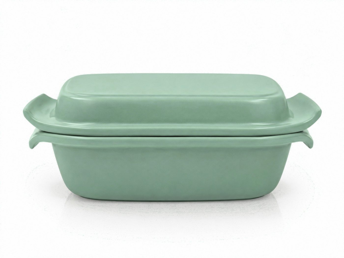 KERAZO Brotbackform 3,5L Keramik Bräter mit Deckel Brottopf Auflaufform 33x16x14cm, grün, Für knuspriges Brot und saftige Ofengerichte Bild 5